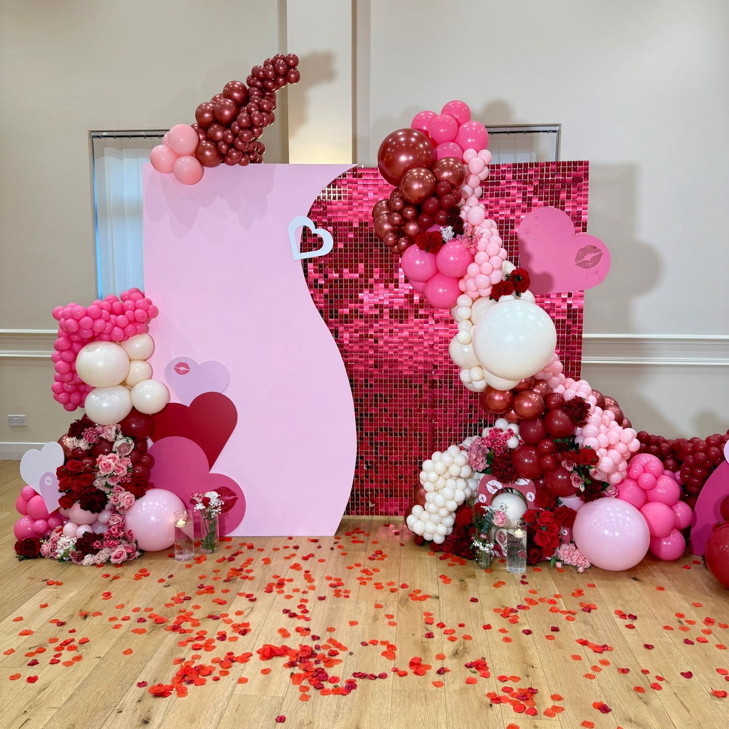 'Wine' Red Matte Sequin Wall - 49 Panels