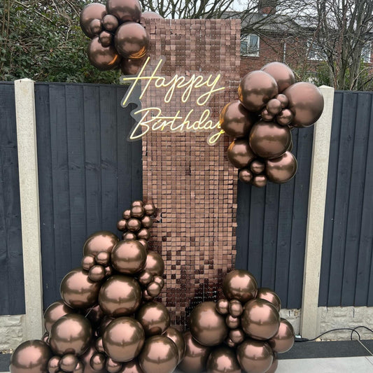 Chocolate Matte Sequin Wall - In Stock