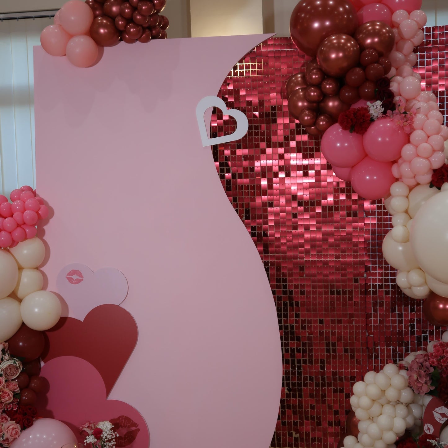'Wine' Red Matte Sequin Wall - 49 Panels