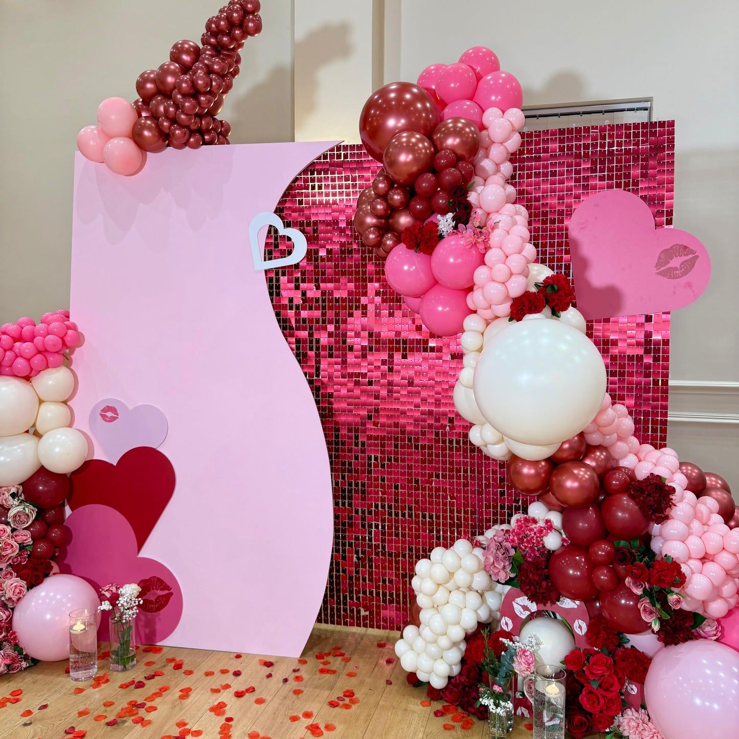 'Wine' Red Matte Sequin Wall - 49 Panels
