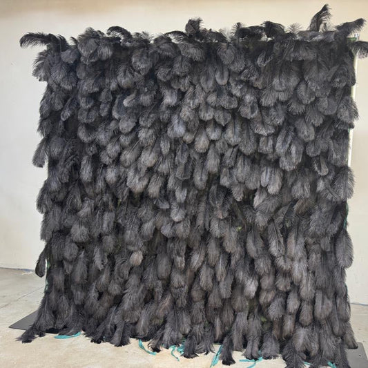 5D Luxury Black Feather Wall - Cloth Backed