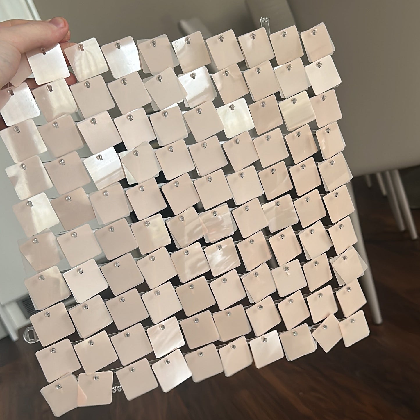 Blush Nude Double Layered Sequin Wall