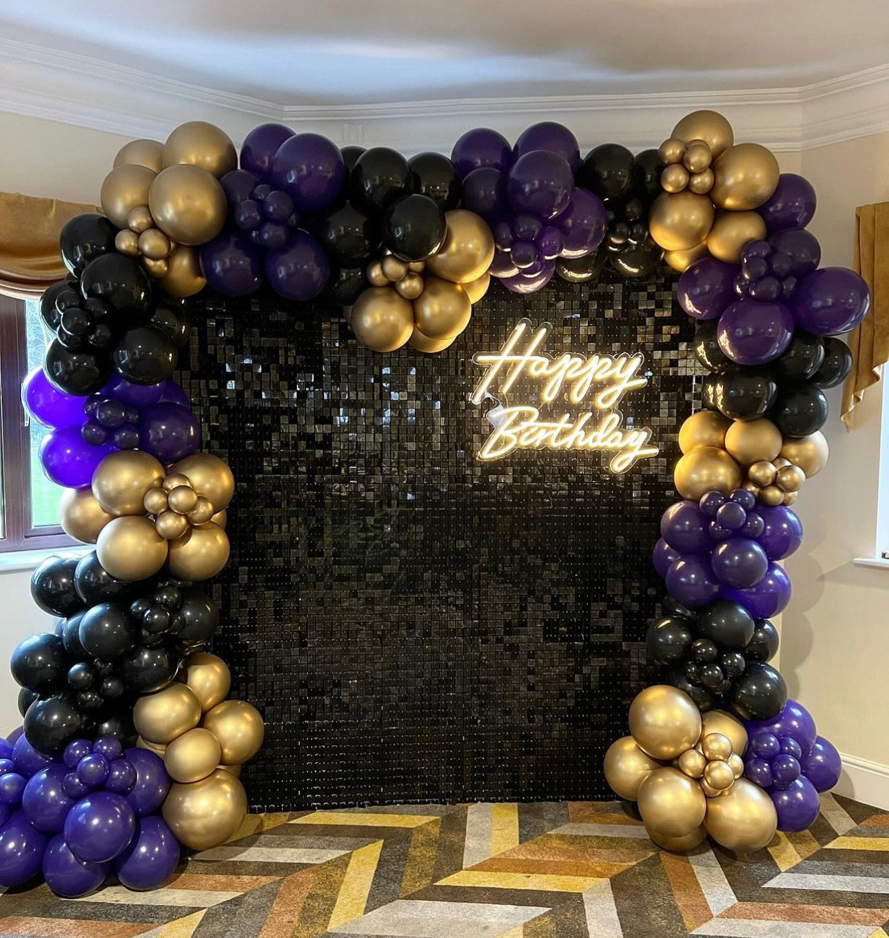 Black Shiny Sequin Wall - In Stock