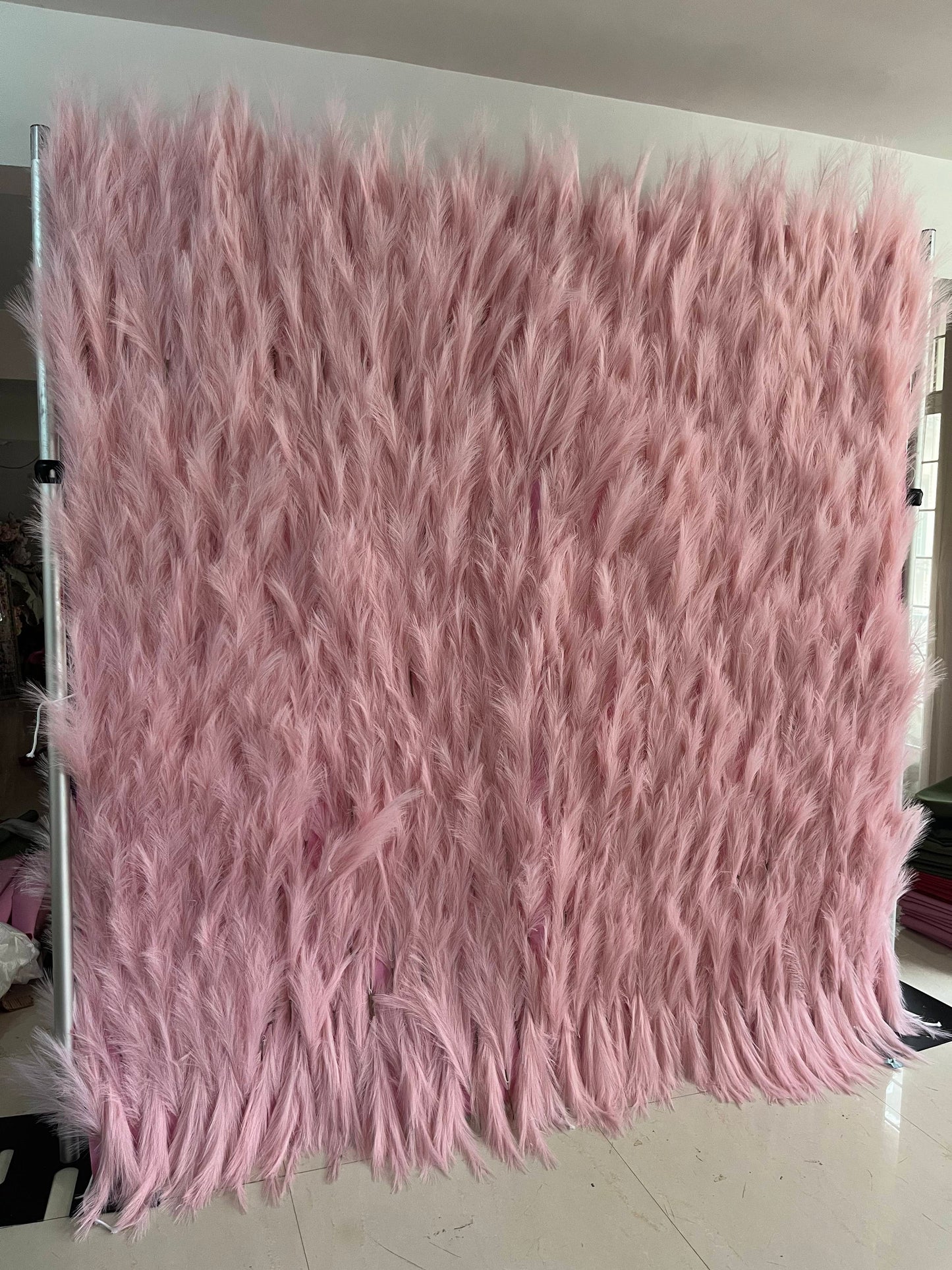 Luxury 5D 'Blush' Faux Pampas Wall - Cloth Backed