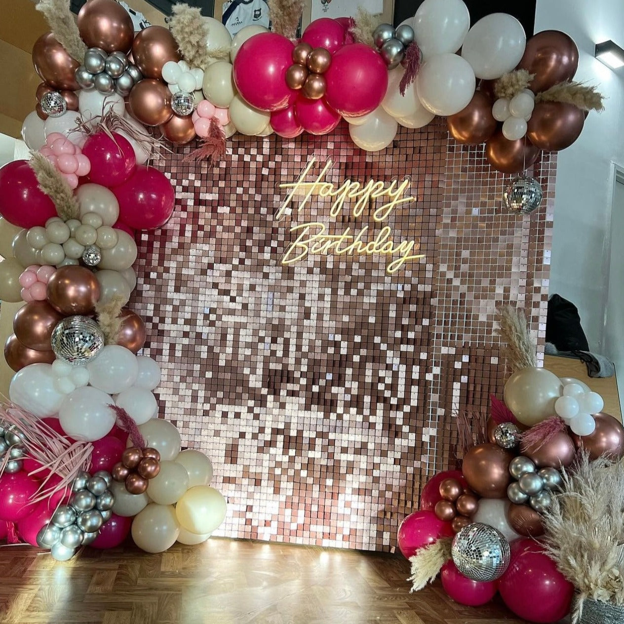 Blush Pink Matte Sequin Wall