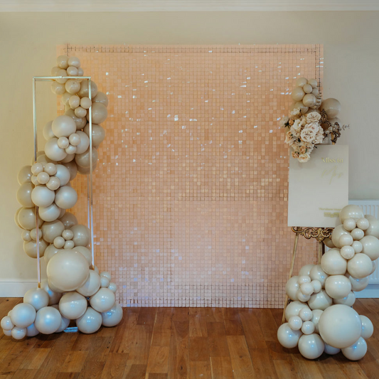 Blush Nude Double Layered Sequin Wall