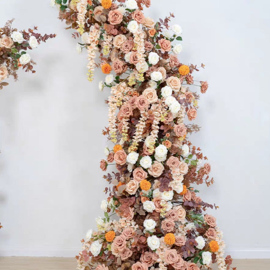 Rose, Chrysanthemum & Wisteria Neutral Floral Pillars – 1.9m & 2.2m
