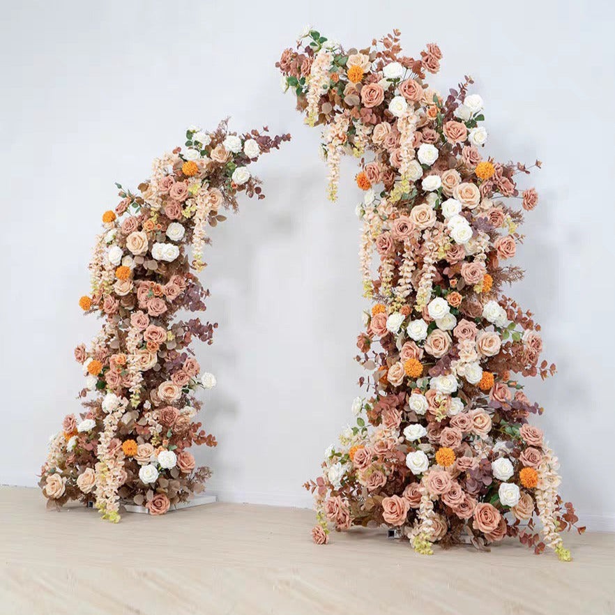 Rose, Chrysanthemum & Wisteria Neutral Floral Pillars – 1.9m & 2.2m