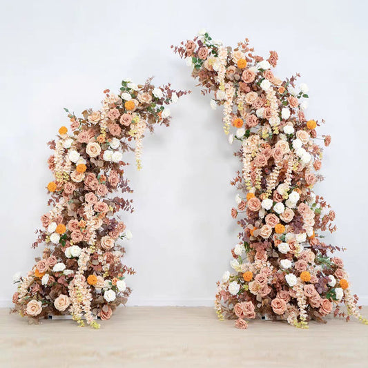 Rose, Chrysanthemum & Wisteria Neutral Floral Pillars – 1.9m & 2.2m