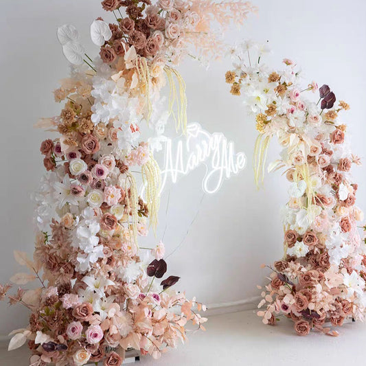 Rose & Orchid Neutral & Pastel Floral Pillars  – 1.8m & 2.2m