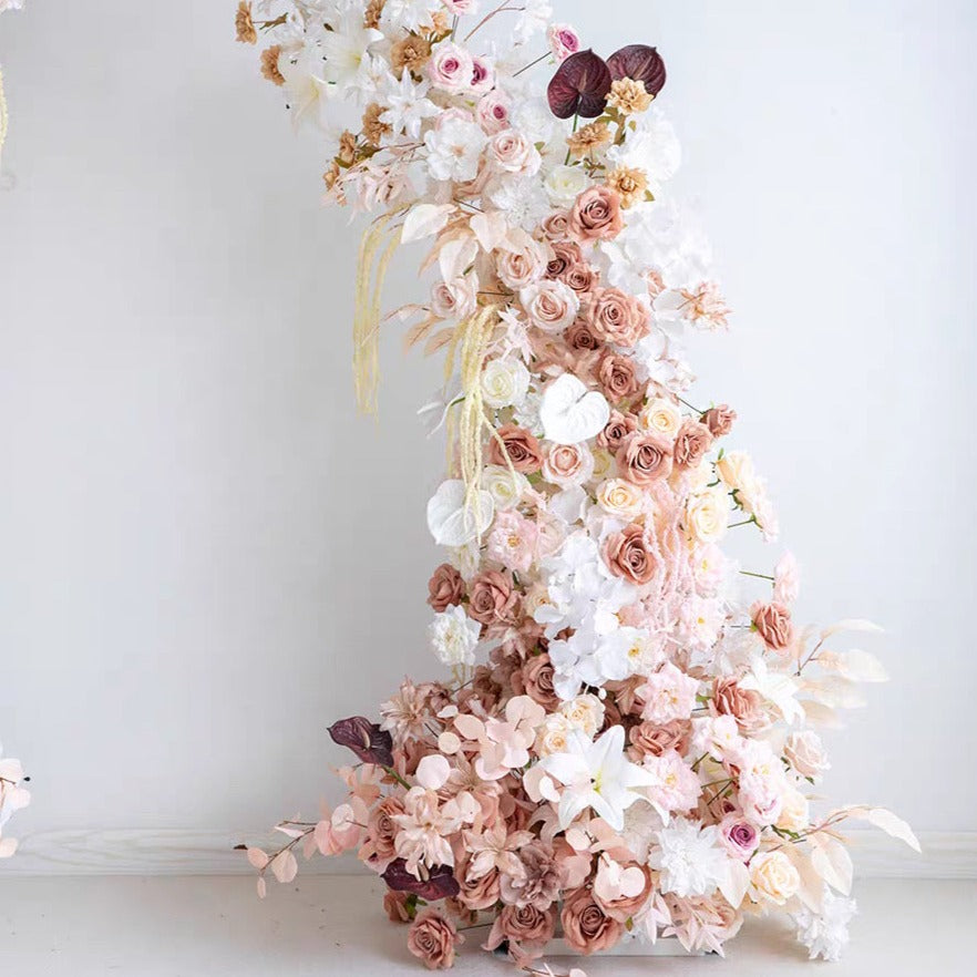 Rose & Orchid Neutral & Pastel Floral Pillars – 1.8m & 2.2m