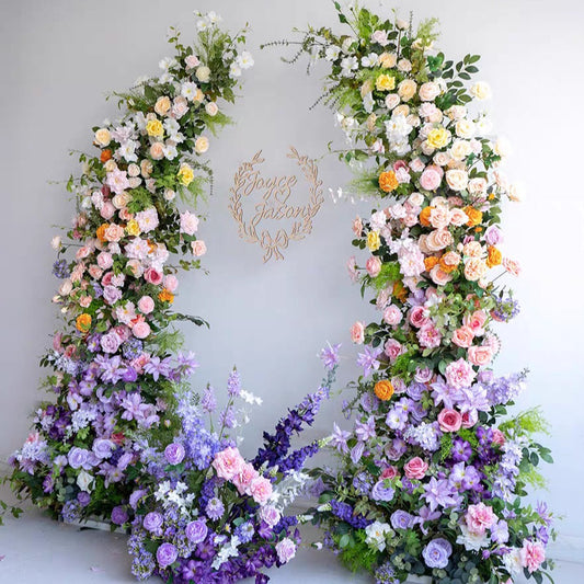 Multi Flower with Pink, Purple & Peach Floral Pillars – 2.1m