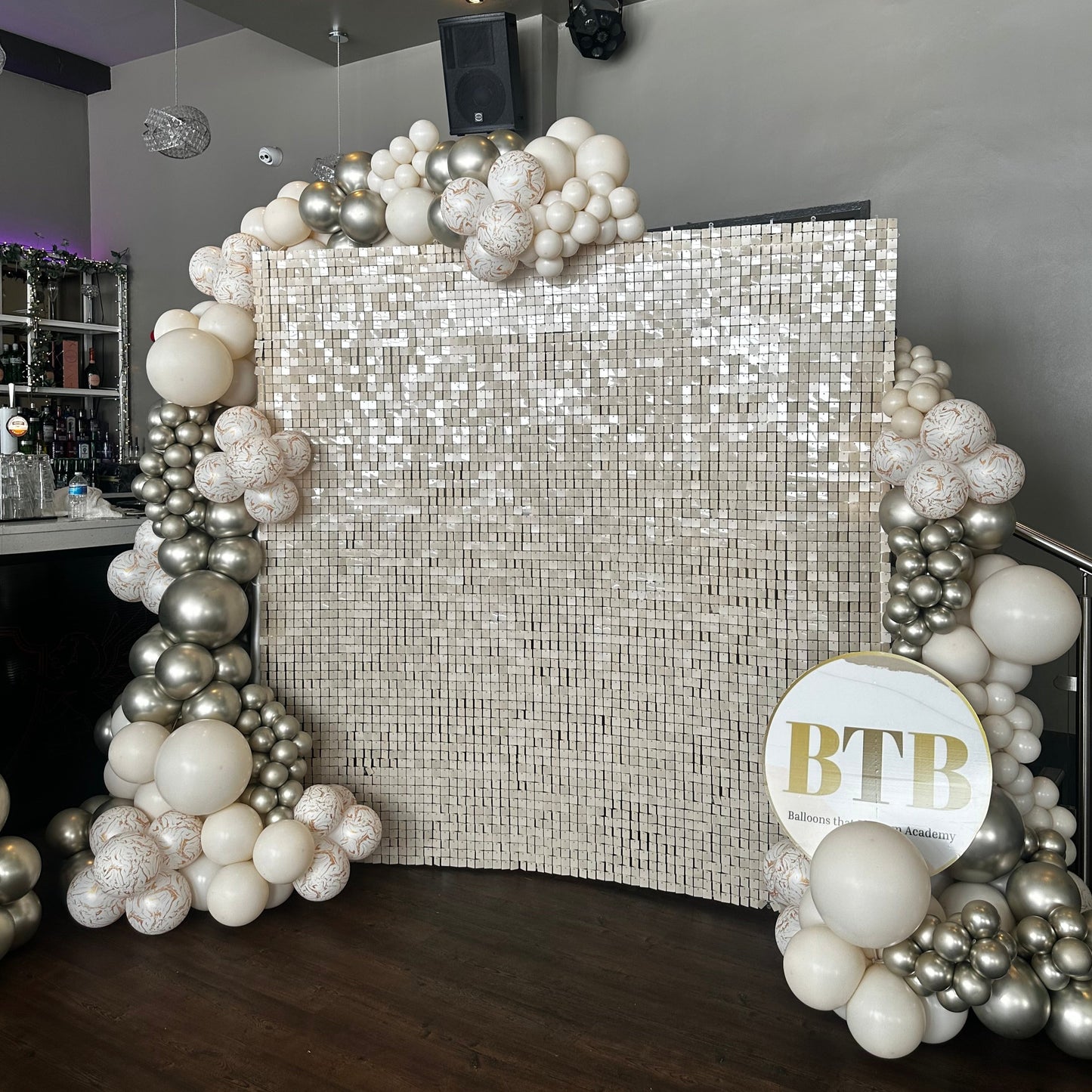 Light Nude Double Layered Sequin Wall
