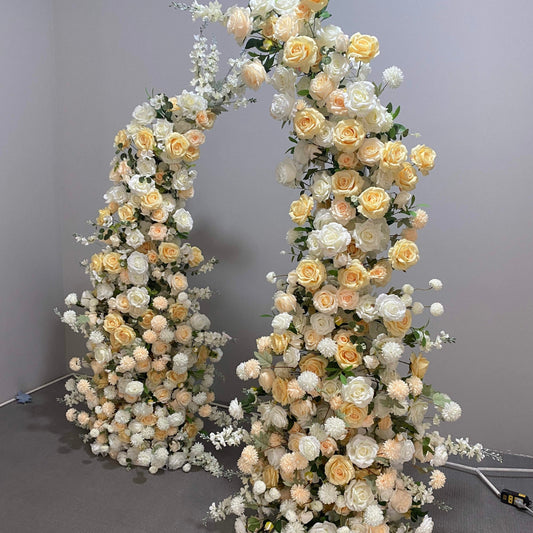 Champagne Rose Floral Pillars - 1.8m & 2.1m