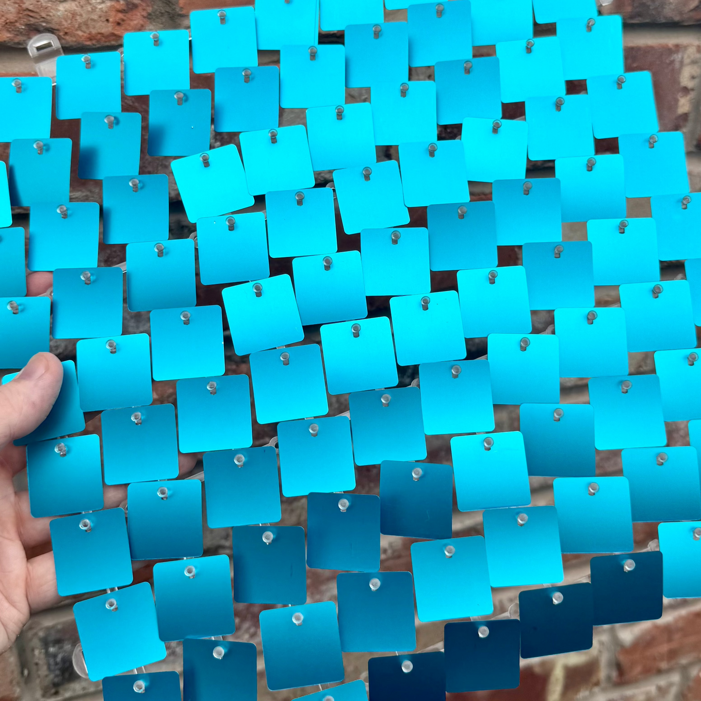 Aqua Blue Sequin Wall