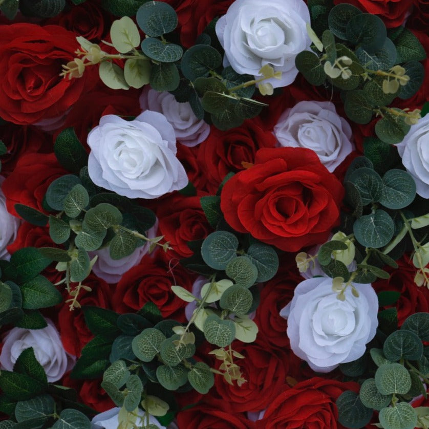 5D Floral Rose Gradient Deluxe Flower Wall With Foliage - Cloth Backed