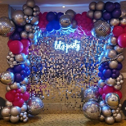Silver Shiny Sequin Wall - In Stock