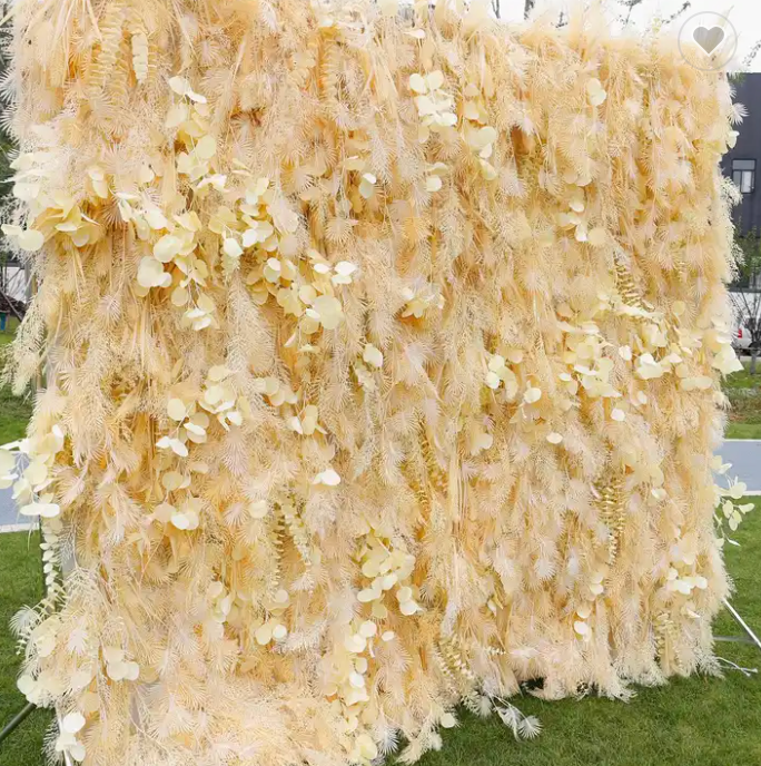 5D Luxury Faux Gold Pampas Wall - Cloth Backed