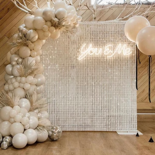 'Snow' White Sequin Wall