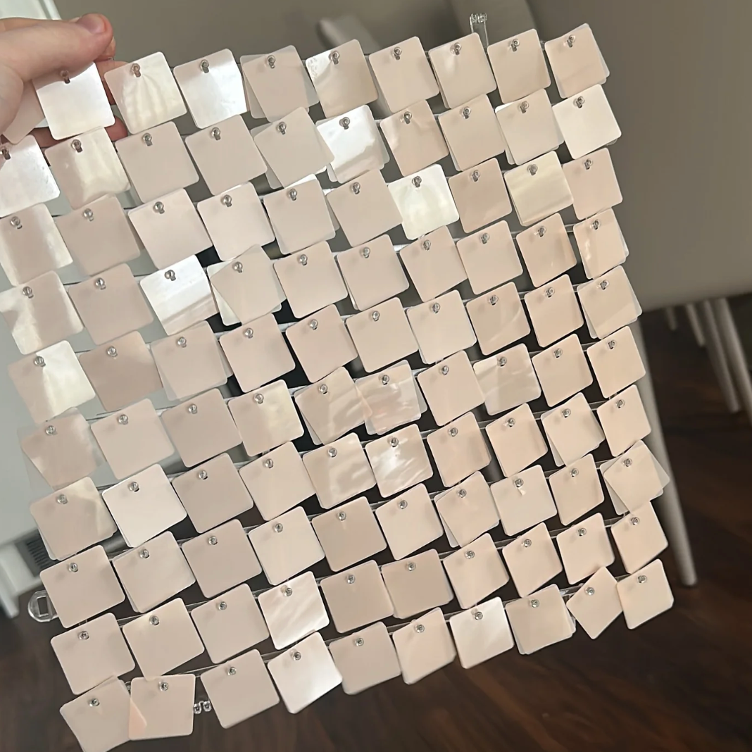 Blush Nude Double Layered Sequin Wall - In Stock