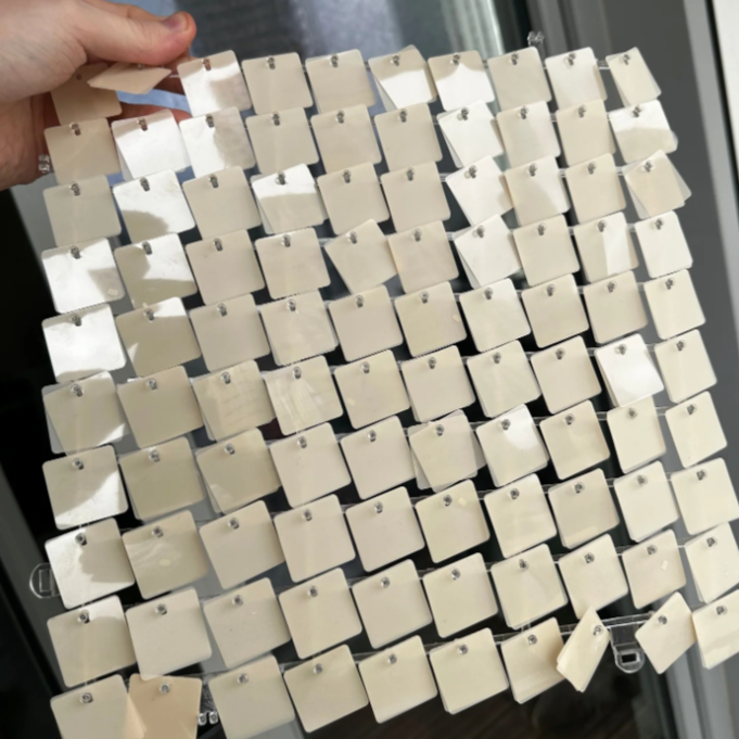 Light Nude Double Layered Sequin Wall - In Stock