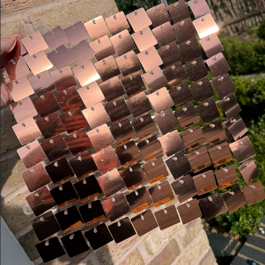 Mirror 'Rose Gold' Sequin Wall - 49 Panels