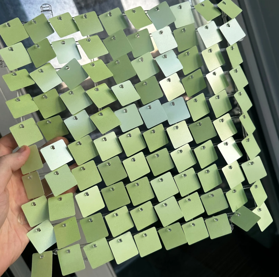 Pink & Green Matte Sequin Wall