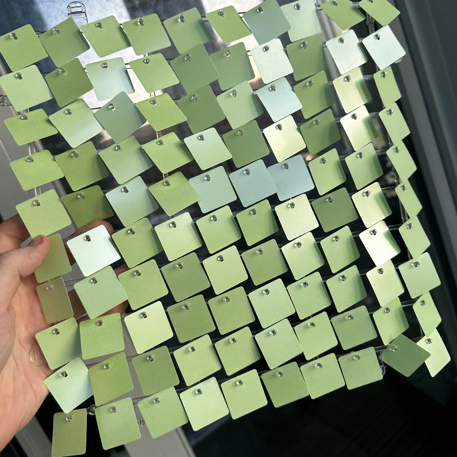 Lime Green Matte Sequin Wall - In Stock