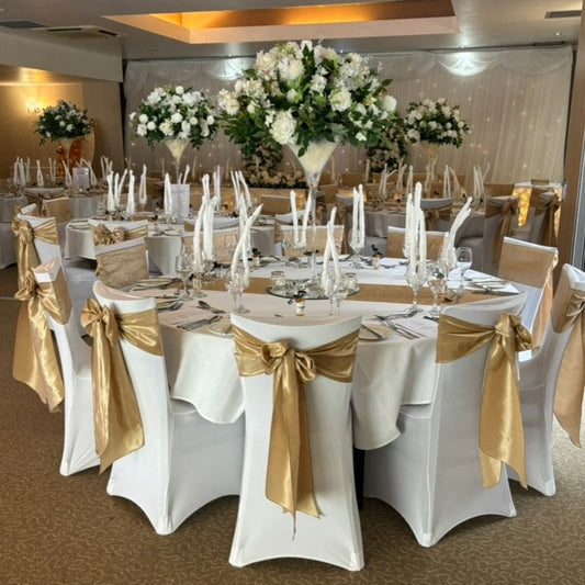 White Floral & Foliage Centrepiece - 60cm