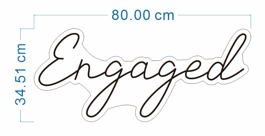 Engaged Neon Sign in Cool or Warm White