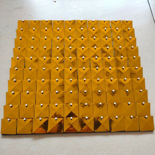 Geometric 3D Deep Gold Shiny Sequin Wall