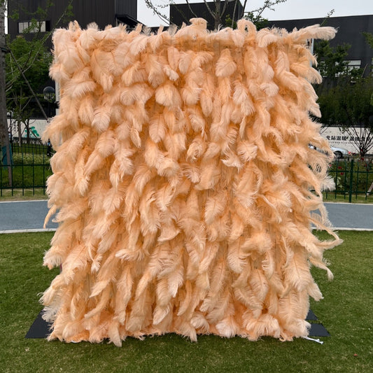 5D Luxury Peach Feather Wall - Cloth Backed