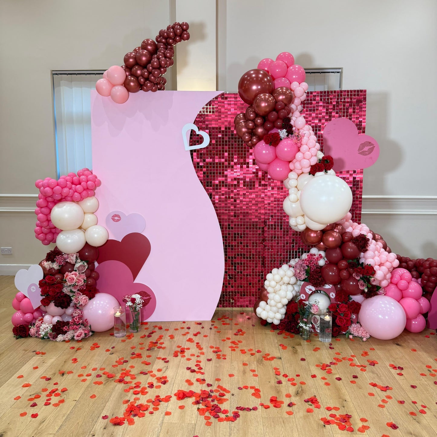 'Wine' Red Matte Sequin Wall - 49 Panels