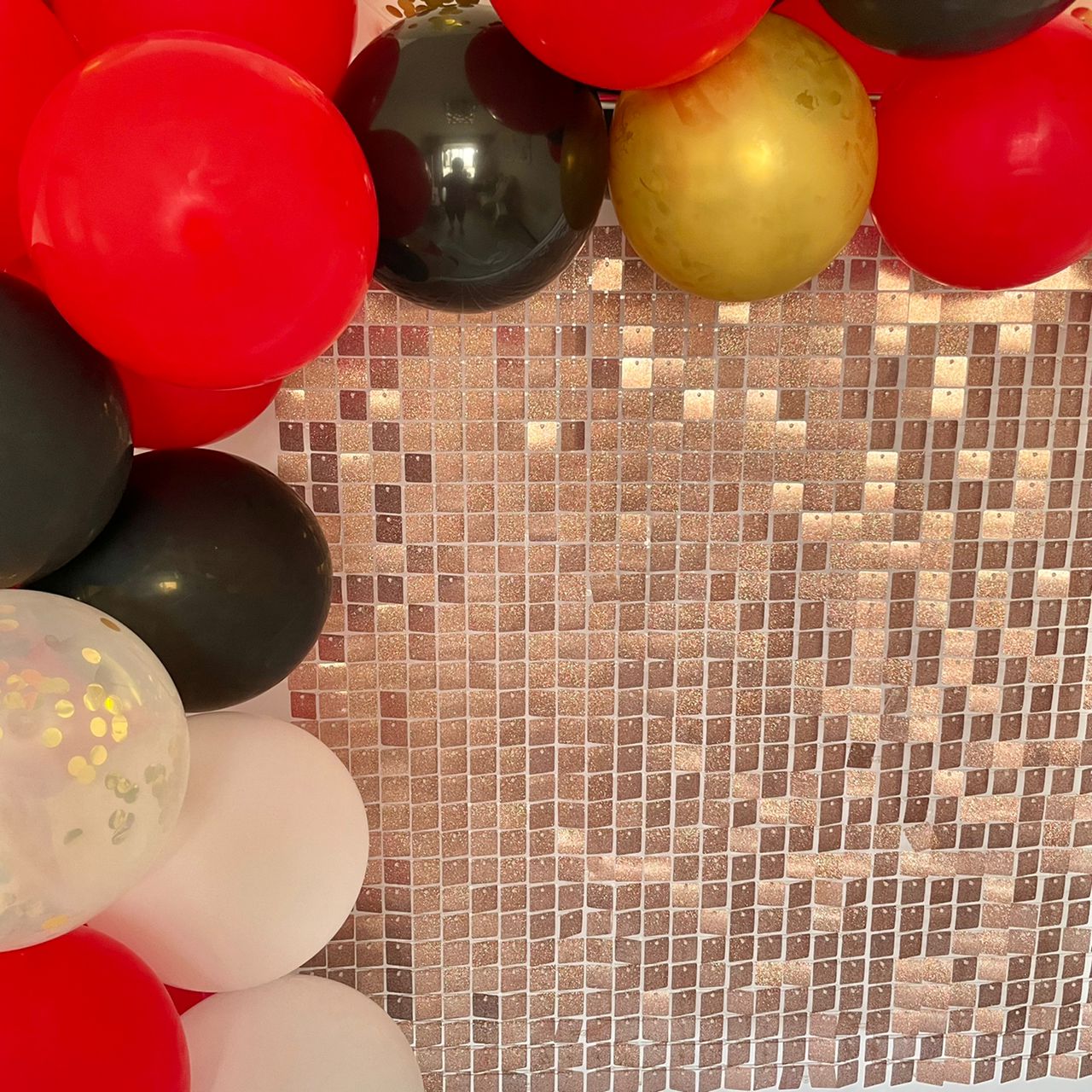 Glitter Matte Rose Gold Sequin Wall