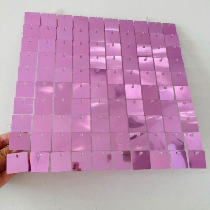 Light Hot Pink Shiny Sequin Wall - 49 Panels