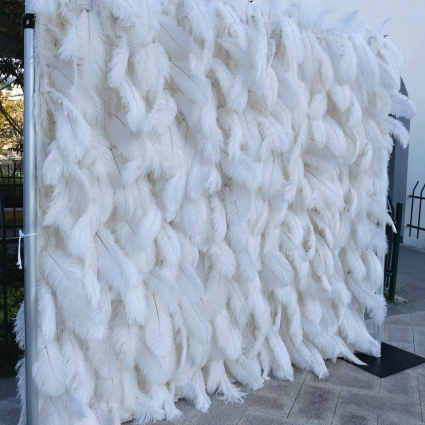 5D Luxury Ivory Feather Wall - Cloth Backed