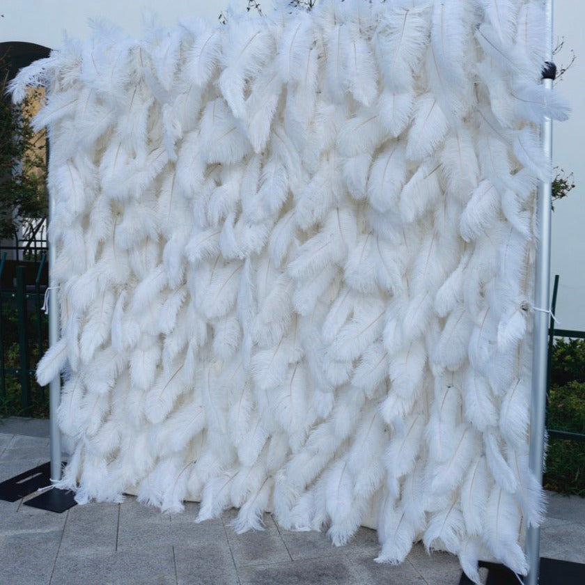 5D Luxury Ivory Feather Wall - Cloth Backed