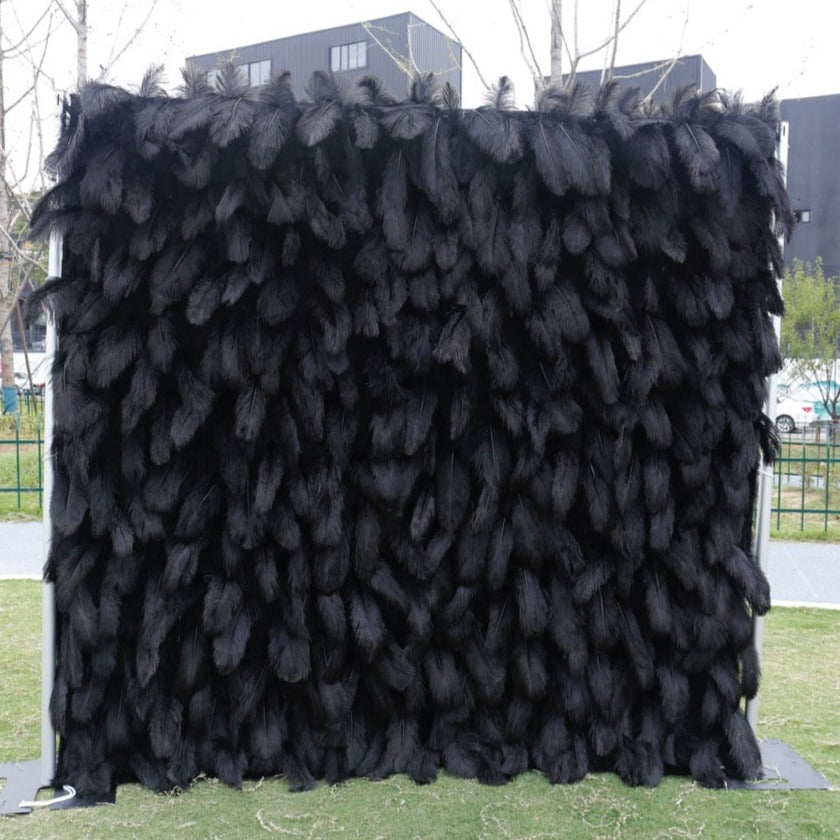 5D Luxury Black Feather Wall - Cloth Backed