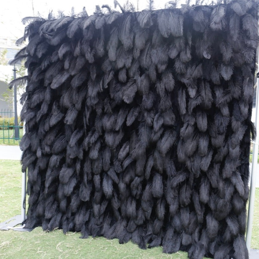 5D Luxury Black Feather Wall - Cloth Backed