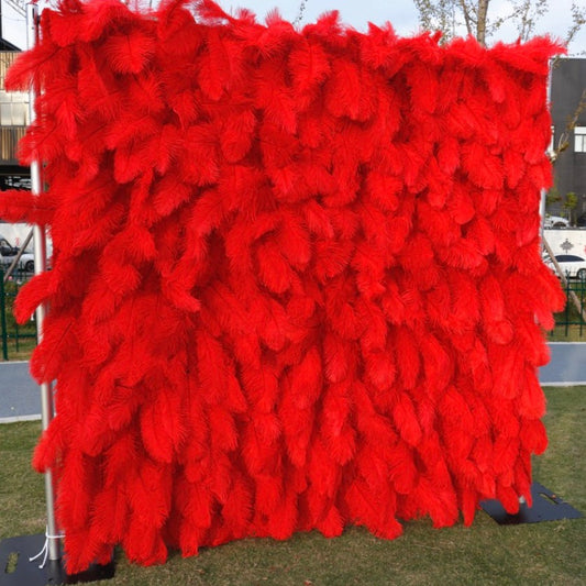 5D Luxury Red Feather Wall - Cloth Backed