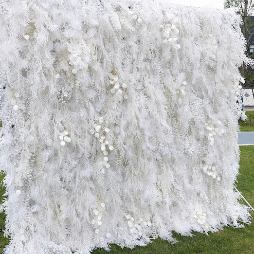 5D Luxury Faux White Pampas Wall - Cloth Backed