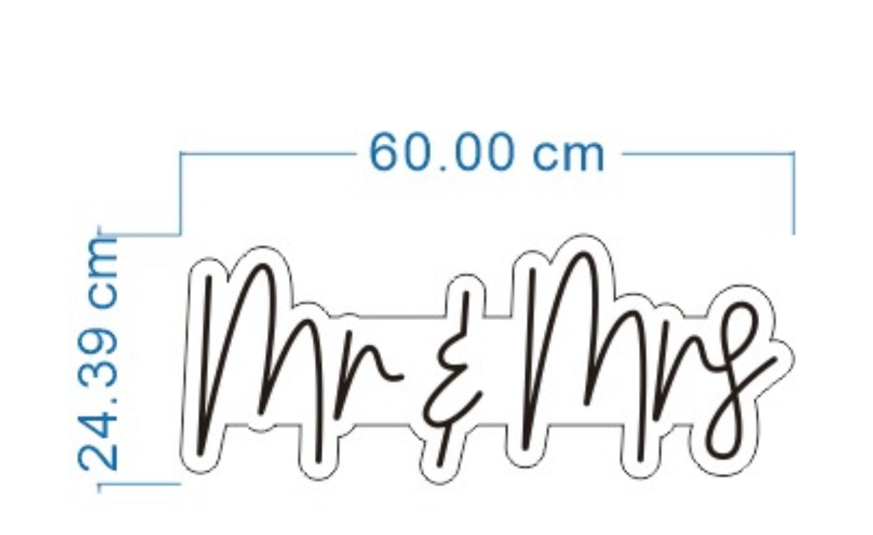 Mr & Mrs Neon Sign in Cool or Warm White