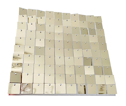 Champagne Gold Shiny Sequin Wall - 64 Panels