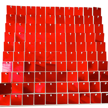 Mirror Red Shiny Sequin Wall - 56 Panels