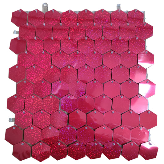 Speckle Red Hexagon Sequin Wall