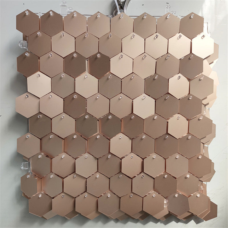 Matte Gold Hexagon Sequin Wall