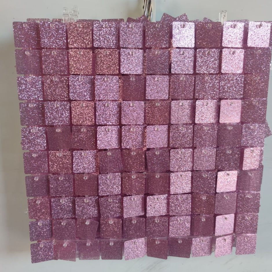 Glitter Matte Pink Sequin Wall