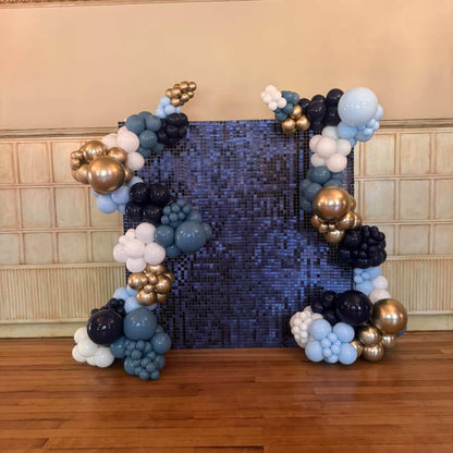Midnight Blue Matte Sequin Wall