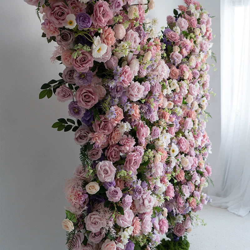 Blush Rose & Greenery Flower Wall Butterfly