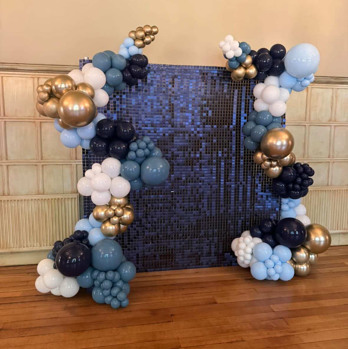 Midnight Blue Matte Sequin Wall